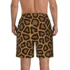 Herenshorts met luipaardprint, sneldrogend zwemmen voor heren, badmode, zwembroek, zwembroek, strandkleding