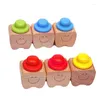 Storage Bottles Wooden Baby Tooth Box Teeth Collect Souvenir Save Gifts Shape Jar For Milk Organizer With Seal Cover