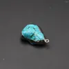 Pingente colares pedra natural irregular azul turquesa pedra preciosa encantos requintados para fazer jóias diy pulseira colar acessórios
