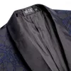 Ternos masculinos Hi-Tie Azul Preto Jacquard Floral Mens Terno Xaile Collar Smoking Blazers Casaco Casaco Noivo Vestido para Casamento Banquete Bola Prom