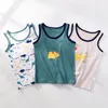 Tshirts Boy Quality Cartoon Cartoon Design Singlet Tank Intex Teen infershirts Cotton Dino Pandas Tops for Kids Size 310t 3pcslot 230412