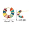 Hoop Earrings 1 Pair Colorful Enamel Ear Buckle For Women French Vintage Premium Sense Exquisite Round Small Studs Jewelry Pendientes