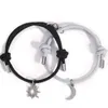 Bracelets de charme 2pcs magnéticos lunar lunas pulseira emedecel