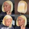 Hair Wigs 13x1 13x4 Bob 613 Honey Blonde Lace Front Human Remy Brazilian Straight Colored Frontal for Women 230412