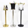 Decorative Figurines Commercial Iron Plating Process Wine Bucket Stand Champagne Cooler Ice Holder For Bar Tool