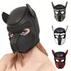 Masque de chiot Cosplay Sexy d'halloween, masque de tête entièrement souple pour chien, accessoire de jeu de chiot en caoutchouc rembourré pour Masquerade206z