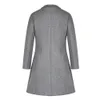 Wool wełna mieszanki solidnego kolo wełnianego płaszcza długą kurtkę jesień zima moda koreańska wierzchnia czarna elegancka odzież żeńska 231110