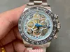Soinc Watch Diamètre 40 mm avec Dandong 4130 Mouvement Saphir Crystal Glass Mirror Continuly Vide Cadran 904L Sleve de boîtier en acier fin