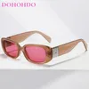 Sunglasses DOHOHDO Retro Trendy Rectangle Women 2024 Letter W Fashion Men Sun Glasses Cycling Travel Fishing Hiking Shades UV400