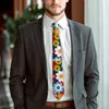 Bow Ties Mens Tie Colorful Floral Neck Retro Flowers Print Cute Funny Collar Daily Wear Party Great Quality Necktie Accessories