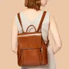 Rucksack Vintage Frauen Rucksäcke Hohe Qualität Echtes Leder Reise Damen Große Kapazität Schultaschen Für Mädchen