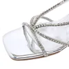 Sandals Baldauren Women High Heels Square Toe Wedding Shoes Open Dress Silver Quality Party 230412