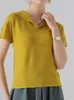 Camisetas de mujer Miyake Color sólido Manga corta Textura Mujeres Tops Diseño de moda Verano Material de gasa Estilo dulce fresco Solapa delgada