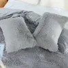 Federa per cuscino per la casa Soggiorno camera da letto Tinta unita Velluto di cristallo Federa in peluche Articoli per il sonno caldi invernali