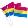 Rainbow Pride Flag Small Mini Hand Håller Banner Stick Gay LGBT Party Decorations Supplies For Parades Festival SN749