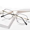 Zonnebrilmonturen Titanium Opticas Retro Brillen Recept Heren Dames Brillen Lezen Bijziendheid Oculos Brillen Polygoonmontuur Hoge graden