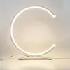 Tischlampen LED-Leselampe Touch Dimming Moderner minimalistischer Arbeitstisch Halbrund Aluminium Wohnzimmer Schlafzimmer Nachttischlampe