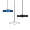 Lampade a sospensione Lampada Nordic Revolve LED blu Lustre Personalità in metallo Ristorante Bar Luci moderne per camera da letto per caffè a cerchio