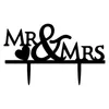 축제 용품 기타 파티 Mr and Mrs Wedding Cake Toppers 골드 실버 블랙 멀티 스타일 반짝이 아크릴 신부 신랑 로고 장식