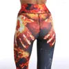 Active Set Fire Tracksuit Women 2023 Sports Tights Woman Suit Workout Seamless Skull Yoga Set Sportswear Fitness T Shirt Leggings Push Up