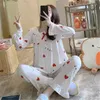 Vêtements de nuit pour femmes Plaid Printemps Pyjama Ensembles Femmes Doux Dentelle Design Quotidien Arc Volants Doux Confortable Kawaii Girlish Thermique Ins