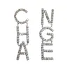 Boucles d'oreilles en cristal clair avec lettre CHA pour femmes, bijoux à la mode, accessoires de déclaration à la mode, chandelier entier 257P