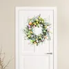 Fleurs décoratives 17,72 pouces Couronne d'eucalyptus Tenture murale Ornement Pendentifs extérieurs Guirlande d'oeufs colorée pour toile de fond de fête de mariage Po