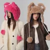 Berets Bear Hat Chapéu de inverno para desenho animado peludo e inteligente ao ar livre