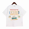T Gömlek Rhudes Versiyonu Erkek T-Shirt Yaz Moda Tasarımcısı gevşek ve nefes alabilir Rahat Pamuklular Lüks Giyim Sokak Şort Kollu Giysiler