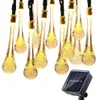 LYFS 20 30LED chaîne de lumière solaire extérieure étanche goutte d'eau fée lumières décoration pour noël jardin fête éclairage Y200603274d