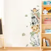 Décoration murale porte autocollants mignon Jungle animaux éléphant girafe aquarelle autocollant pour enfants chambre bébé pépinière décalcomanies maison 230411