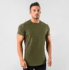 Herren T-Shirts Neue stilvolle schlichte Tops Fitness Herren T Kurzarm Muskel Jogger Bodybuilding Brache T-Shirt Männliche Fitnessstudio Kleidung Slim Fit T-Shirt U103