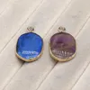 Pendant Necklaces 2pcs Natural Stone Lapis Lazuli Healing Amethyst Crystals Charms For Jewelry Making DIY 15x20mm