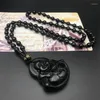 Hänghalsband Maitreya Buddha naturligt grönt halsband kinesisk handskrovad charm jadeit smycken mode amulet gåvor för kvinnor män