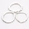 Strand 6mm 8mm 10mm naturstenpärlor Glaze White Howlite Armband för män Kvinnans smyckespresent