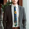 Papillate gustav klimt cravatta d'arte con girasoli cool di moda collo per unisex wedding wedding stamping crantie accessori