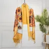 Scarves Women Autumn Winter Retro Oil Painting Style Scarf Lady Cashmere Feeling Muffler Spring Fall Large Blanket Shawl Soft Warm Wrap