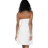 Casual Dresses Xingqing White Lace Y2k Dress Summer Solid Color Off Shoulder Strapless Sleeveless Mini Women Bodycon Clubwear