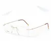 Lunettes de soleil Cubojue Titanium Lunettes de lecture sans monture Hommes Lunettes Cadre Mâle Lunettes de prescription Optique Dioptrie Sans cadre Ultraléger