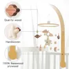 Rattles Mobiles Baby Rattle Toy 012 Months Wooden Mobile On The Bed born Music Box Bell Hanging s Holder Bracket Infant Crib Gift 230411