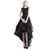 Robe de Soiree Black Elegant O-Neck Short Front Long Back Evening Dresses Sequined Banket Party Formal Prom Dress