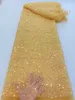 Fabric and Sewing 26 Colors Designer Lace Sequins Beaded Pearl Crafts For Evening Dress Cloth By The Yard 230412