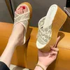 Sandals Women Fashion Summer Pattern Thick Sole Wedge Formal For Rose Womens Earth 7