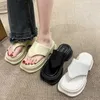 Slippers Summer Wedges Flip Flops Women 2023 Clip Toe Chunky Platform Slippers Woman Plus Size 40 Thick Bottom Sandals Slides Y23