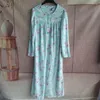 Women's Sleepwear Nightgown For Women Long Gown Dress Knitted Flocking Cotton Ladies Sleeve Night Robe Flowers Very Large Size