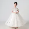 Девушка платье с плеча платье принцессы для девушек по случаю дня рождения одежда лето 4-14 лет.