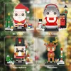 Diecast Model BuildMoc Santa Reindeer Snowman Brickheadz Building Building Zestaw świątecznych dekoracji cegieł zabawka zabawka