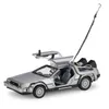 DIECAST Model Car Welly 1 24 DMC-12 DELOREAN Timean z powrotem do przyszłego samochodu statyczne odlewane pojazdy kolekcjonerskie zabawki samochodowe 230412