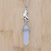 Pendentif Colliers À La Main Couleur Argent Patins Charme Pierre Naturelle Quartz Cristal Collier Vintage Chaussures De Patinage Bijoux Cadeau D'anniversaire