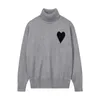 Amiparis Pullover Amis Stehkragen AM I Paris Pullover Winter dicker Rollkragenpullover Coeur besticktes A-Wort Herz Liebe Strickpullover Damen Herren Amisweater DIZ1